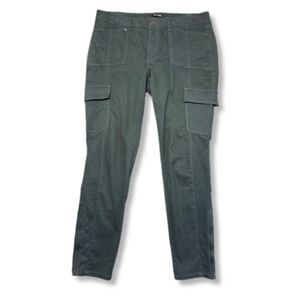 White House Black Market Women's Cargo Pants | Skinny/Zip Leg | Dark Green | 12R